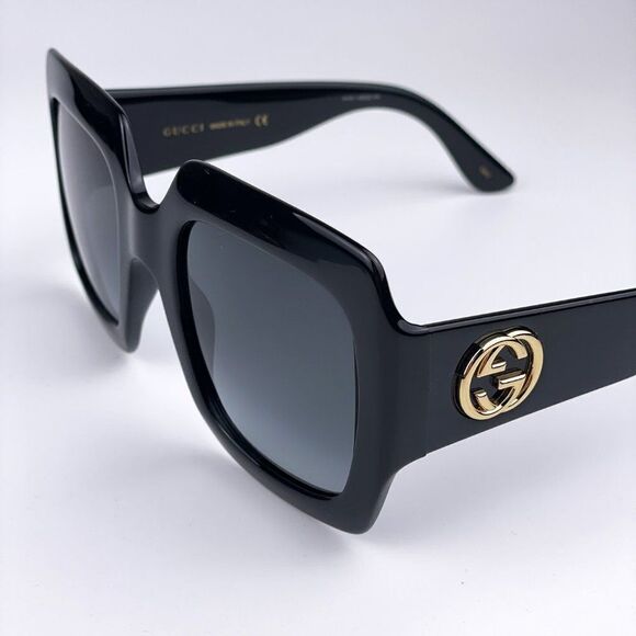 NEW Gucci  GG0053SN 001 Black Gray Oversized Square Unisex Sunglasses - Picture 6 of 14